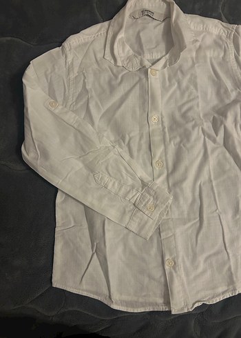 Erkek Çocuk Beyaz Keten Gömlek - Görsel 2