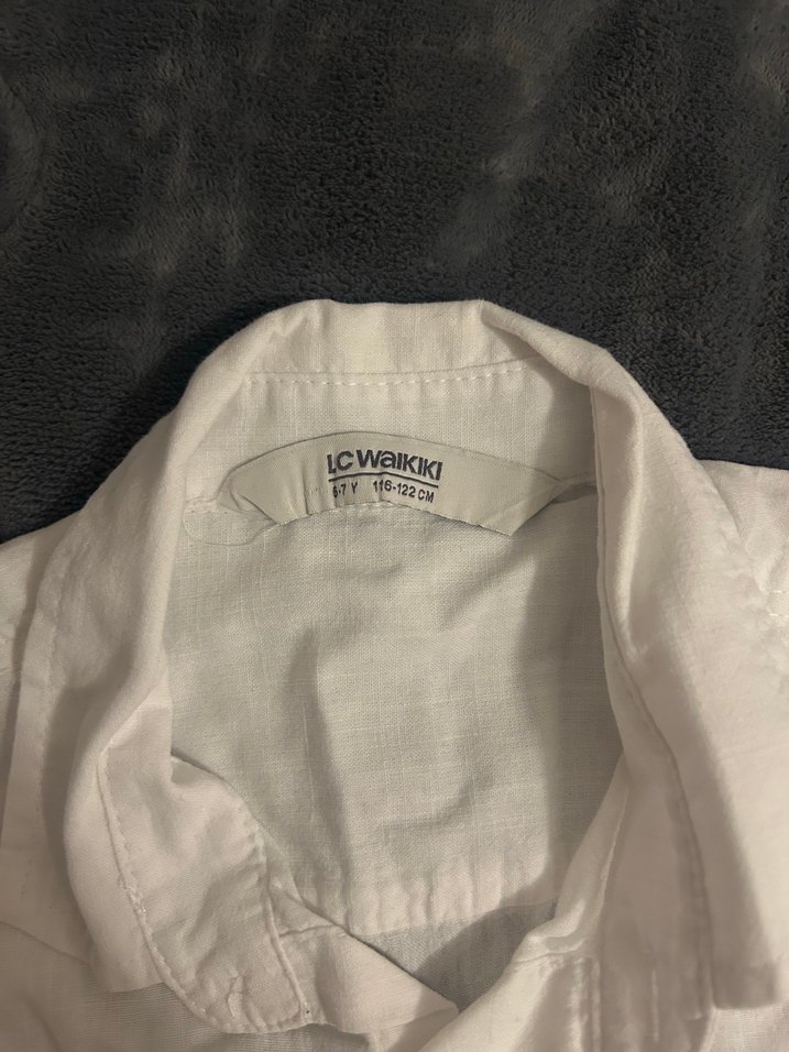 Erkek Çocuk Beyaz Keten Gömlek - Görsel 3