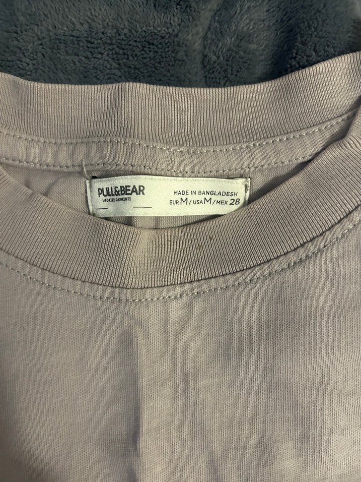 Gri Kısa Kollu kadın Keten Tişört - Görsel 2