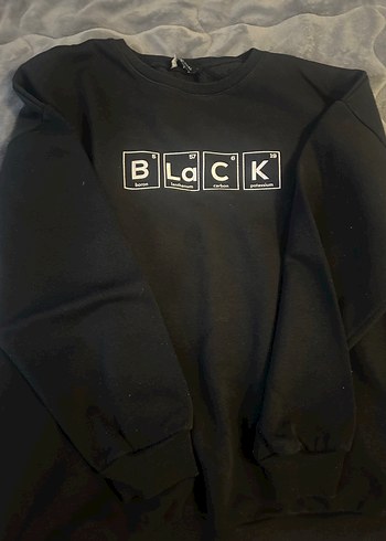 Siyah Kadın Baskılı Sweatshirt - Görsel 2