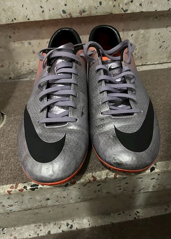 Gri Erkek Futbol Ayakkabısı Velcro Detaylı - Görsel 4