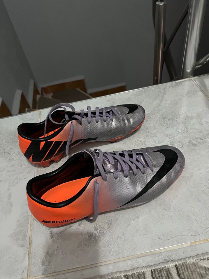 Gri Erkek Futbol Ayakkabısı Velcro Detaylı - Görsel 3