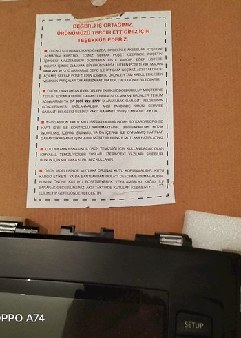 Siyah Araç Müzik Sistemi Kontrol Paneli - Görsel 3