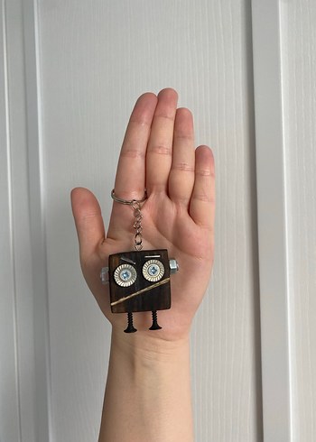 Ahşap Robot Anahtarlık/4 cm - Görsel 2