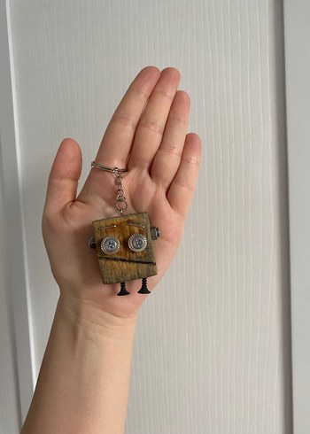 Ahşap Robot Anahtarlık/4 cm