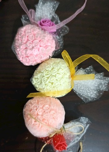 Renkli Çiçek Desenli mıknatıslı renkli Taşdan yapılma dolap süsü - Görsel 2