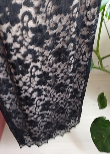 Dantelli Siyah Uzun Kadın Abiye Elbise - Görsel 8