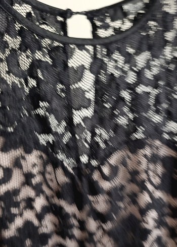 Dantelli Siyah Uzun Kadın Abiye Elbise - Görsel 5