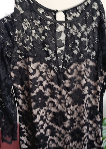 Dantelli Siyah Uzun Kadın Abiye Elbise - Görsel 4