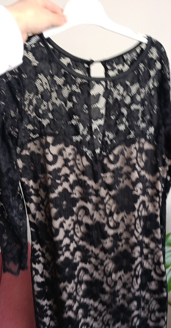 Dantelli Siyah Uzun Kadın Abiye Elbise - Görsel 4