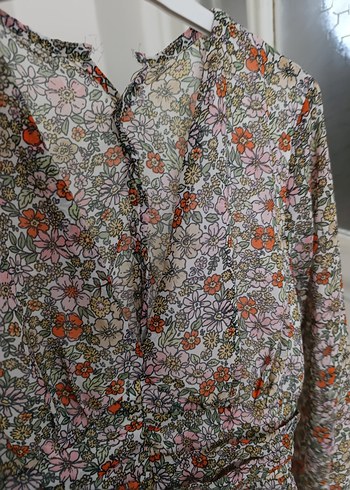 Bohem V Yaka Uzun Kollu şifon Bluzu - Görsel 9