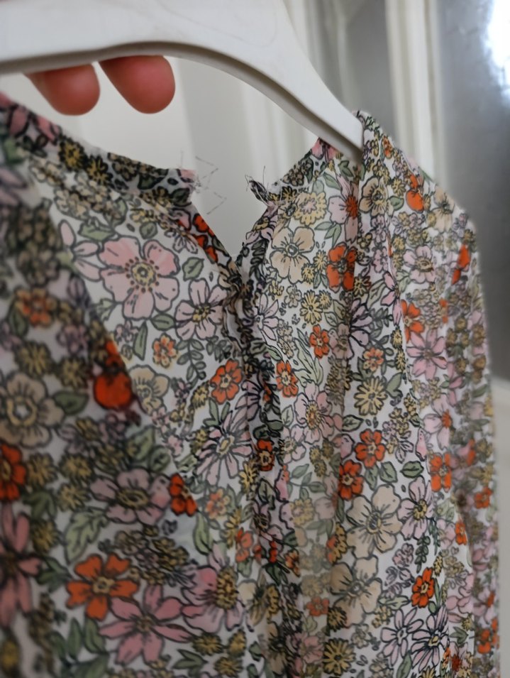 Bohem V Yaka Uzun Kollu şifon Bluzu - Görsel 5