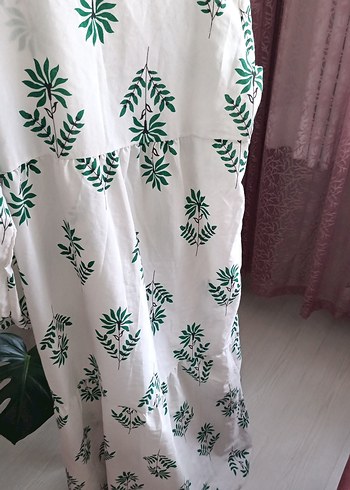 Yeşil Baskılı Bohem Uzun Elbise - Görsel 3