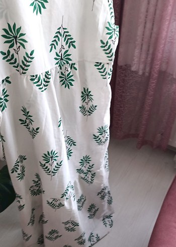 Yeşil Baskılı Bohem Uzun Elbise - Görsel 4