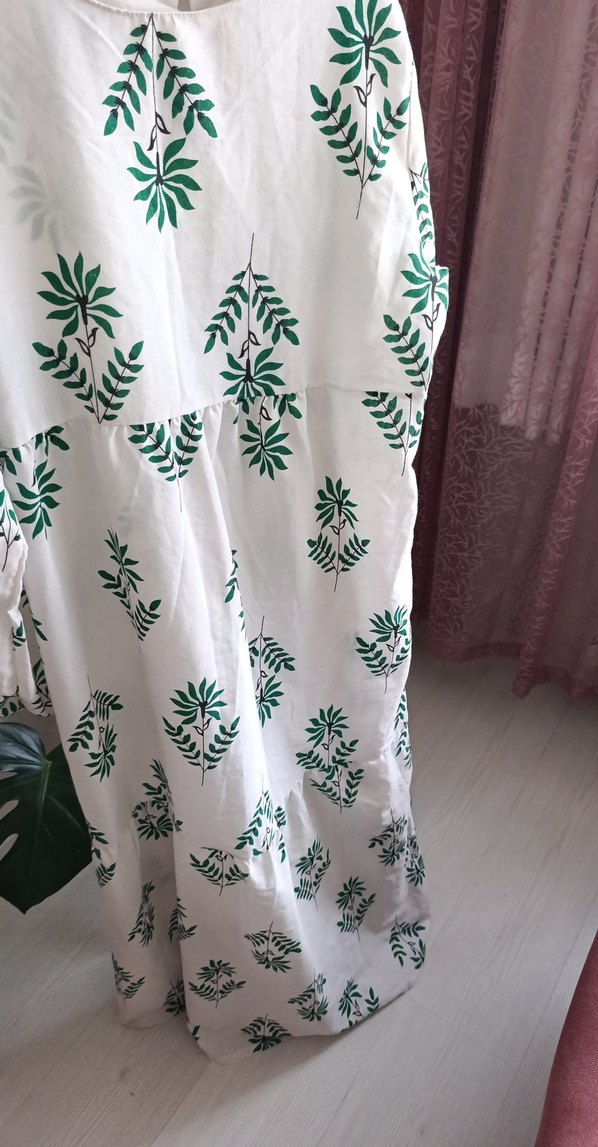 Yeşil Baskılı Bohem Uzun Elbise - Görsel 3