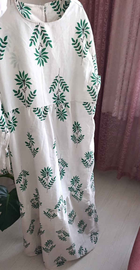 Yeşil Baskılı Bohem Uzun Elbise - Görsel 2