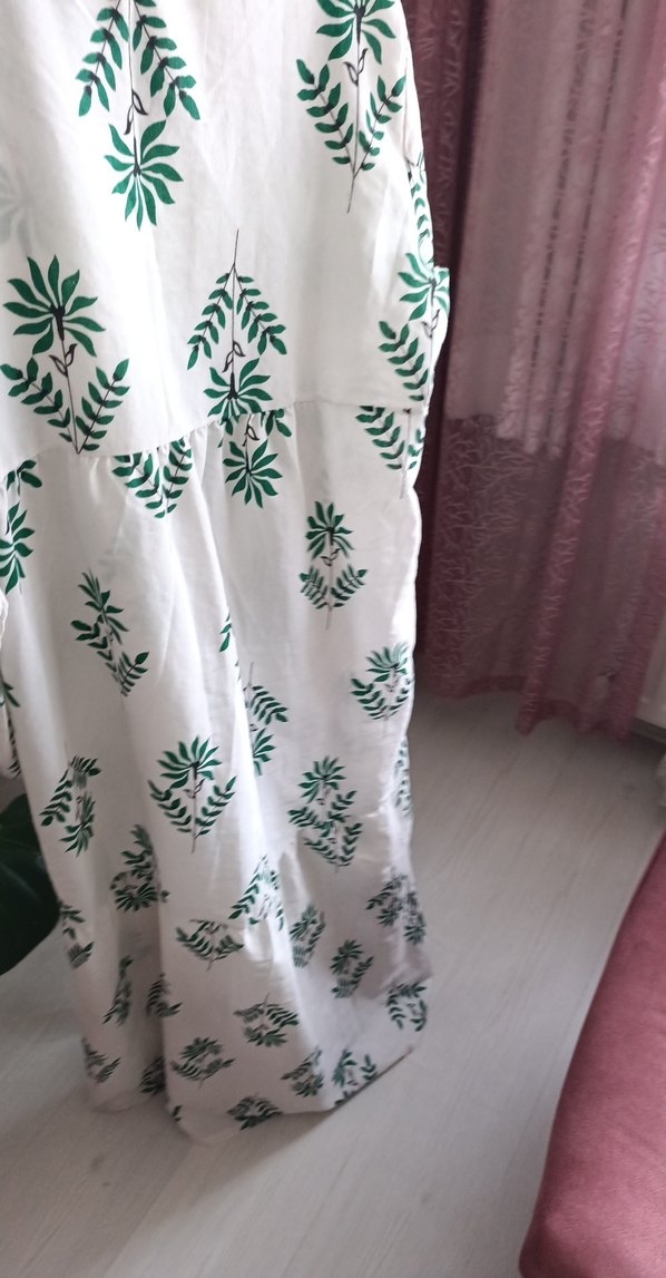 Yeşil Baskılı Bohem Uzun Elbise - Görsel 4