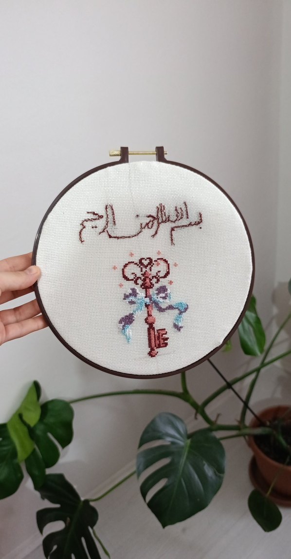 Bohem Anahtarlı El İşi Duvar Süsü kanaviçe nakışlı - Görsel 4