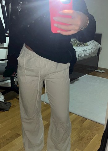 Bej Kadın Keten Salaş Pantolon - Görsel 2