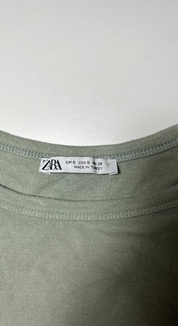 Kadın Bej Kısa Kollu Crop Top - Görsel 4