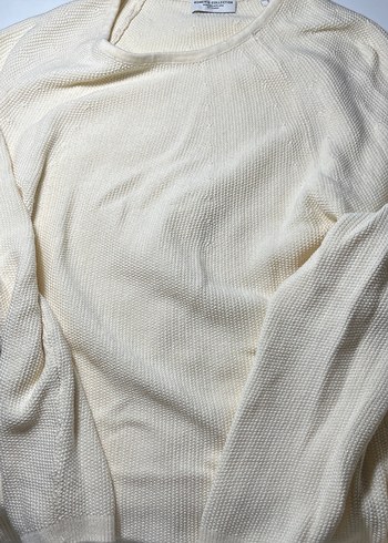 Kadın Beyaz Yüksek Yakalı Örgü Kazak - Görsel 3