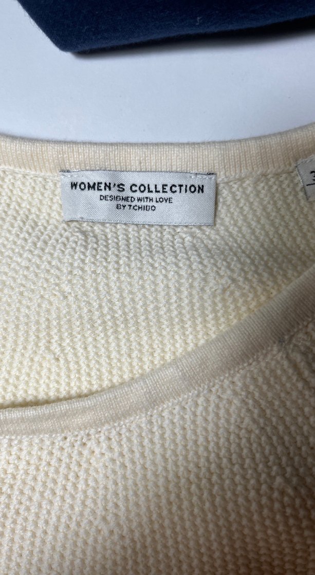 Kadın Beyaz Yüksek Yakalı Örgü Kazak - Görsel 4