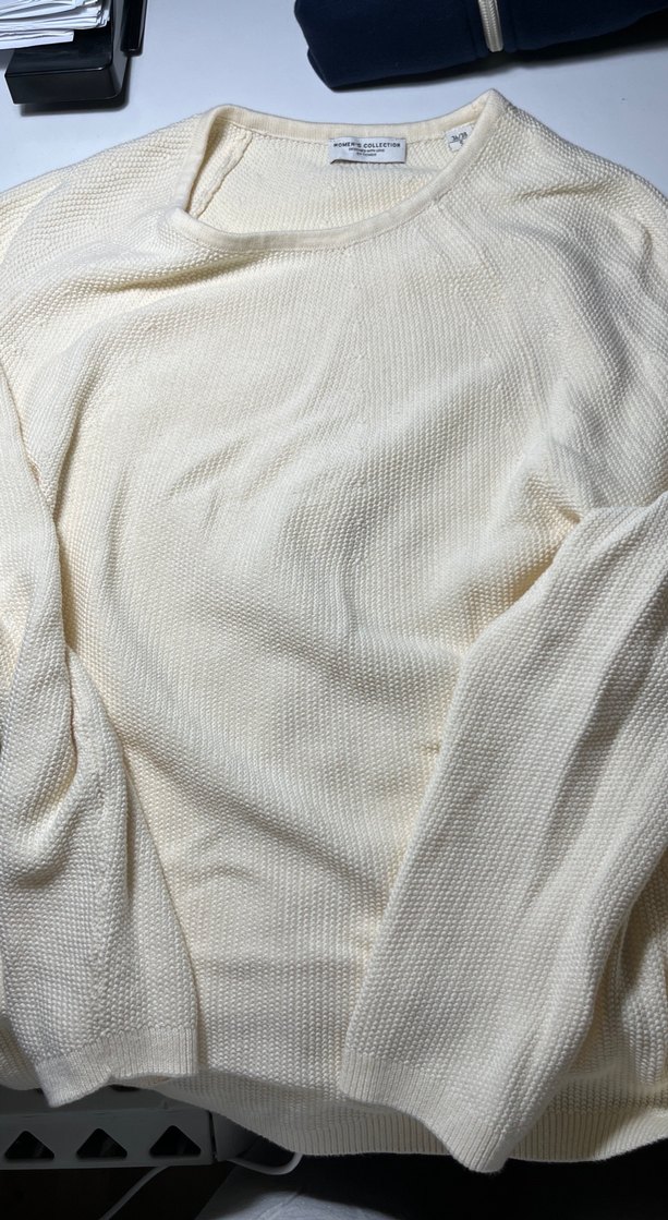 Kadın Beyaz Yüksek Yakalı Örgü Kazak - Görsel 3