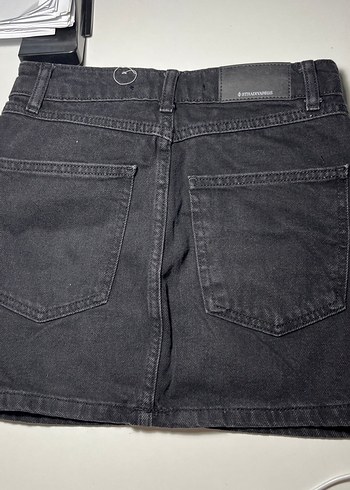 Siyah Denim Mini Etek - Görsel 4