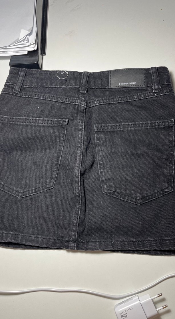 Siyah Denim Mini Etek - Görsel 4