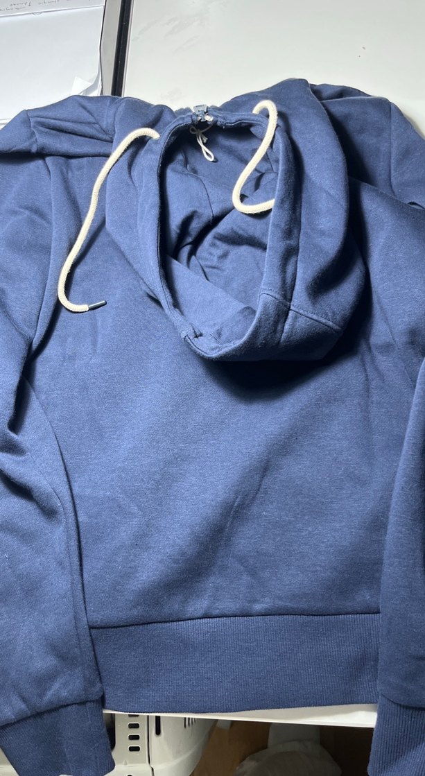 Fermuarlı Yüksek Yakalı Kadın Mavi Mont - Görsel 4