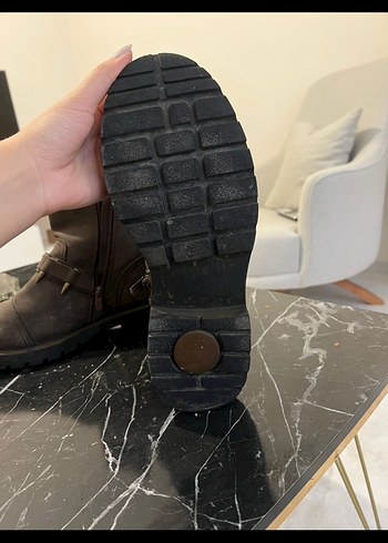 Kahverengi Deri Tokalı Harley Bot - Görsel 2