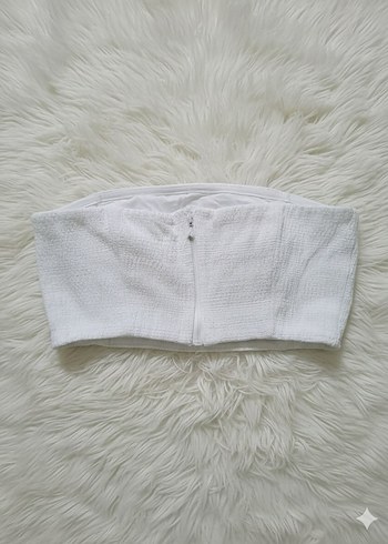 Beyaz strablez crop - Görsel 2