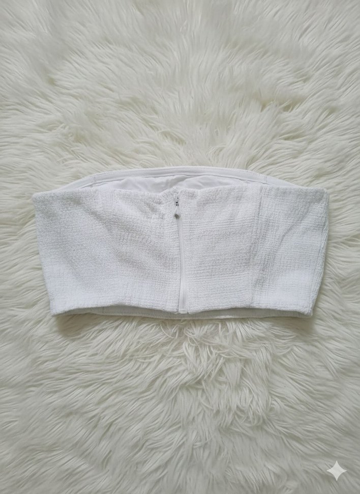 Beyaz strablez crop - Görsel 2