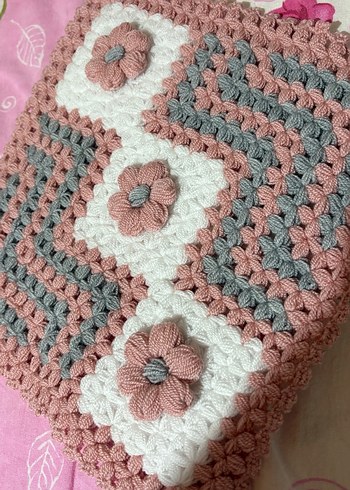 Pastel Pembe Örgü Banyo Süngeri Seti - Görsel 3