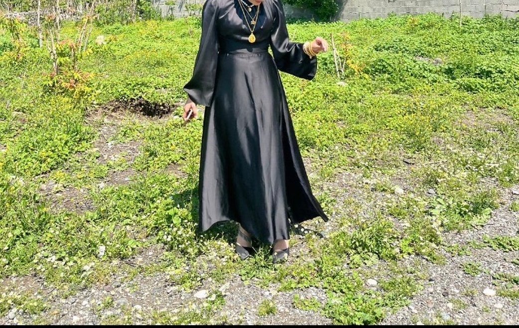 Siyah Uzun Kadın Gotik Elbise - Görsel 2