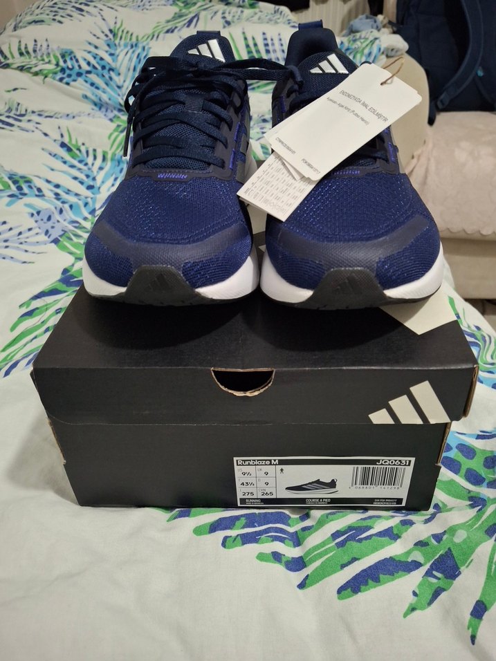 Orjinal Adidas Sıfır Erkek Lacivert Spor Ayakkabı Velcro Bantlı - Görsel 3