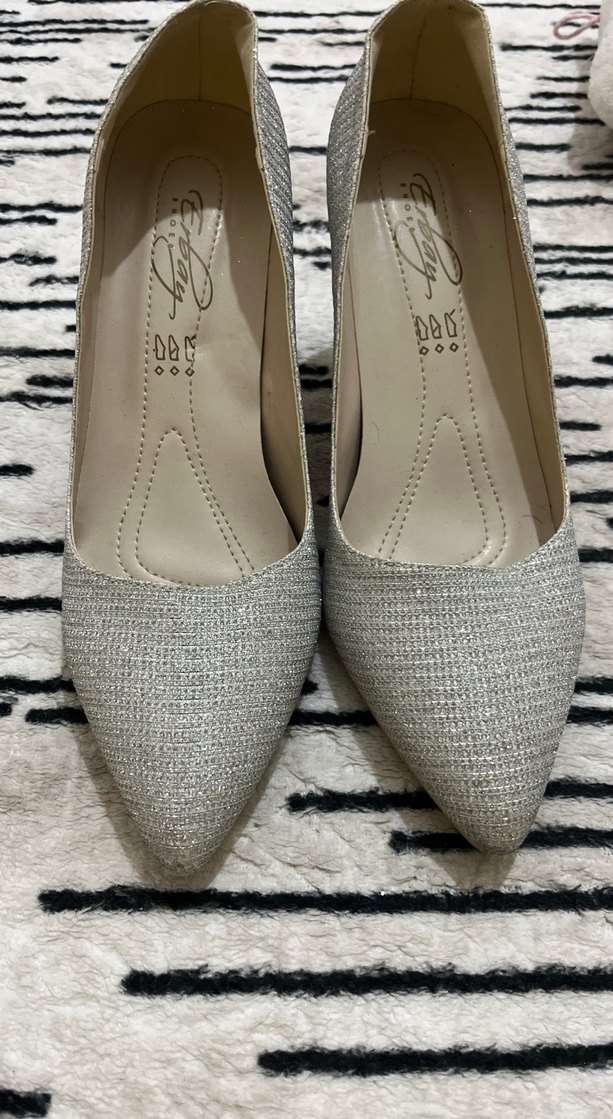 Gri Yılan Desenli Kadın Topuklu Ayakkabı - Görsel 2