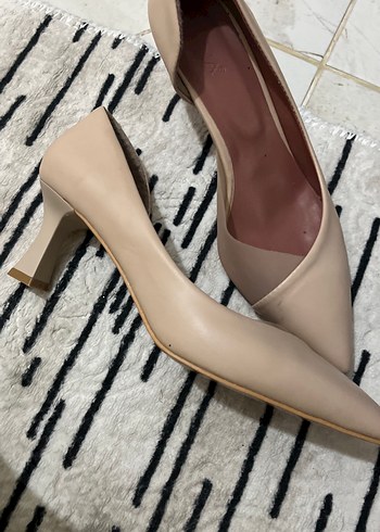 Bej Minimalist Stiletto Topuklu Kadın Ayakkabı - Görsel 2