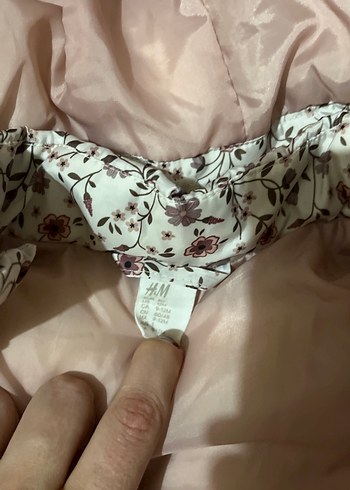 Kız Çocuk Çiçekli Kürklü Mont - Görsel 2