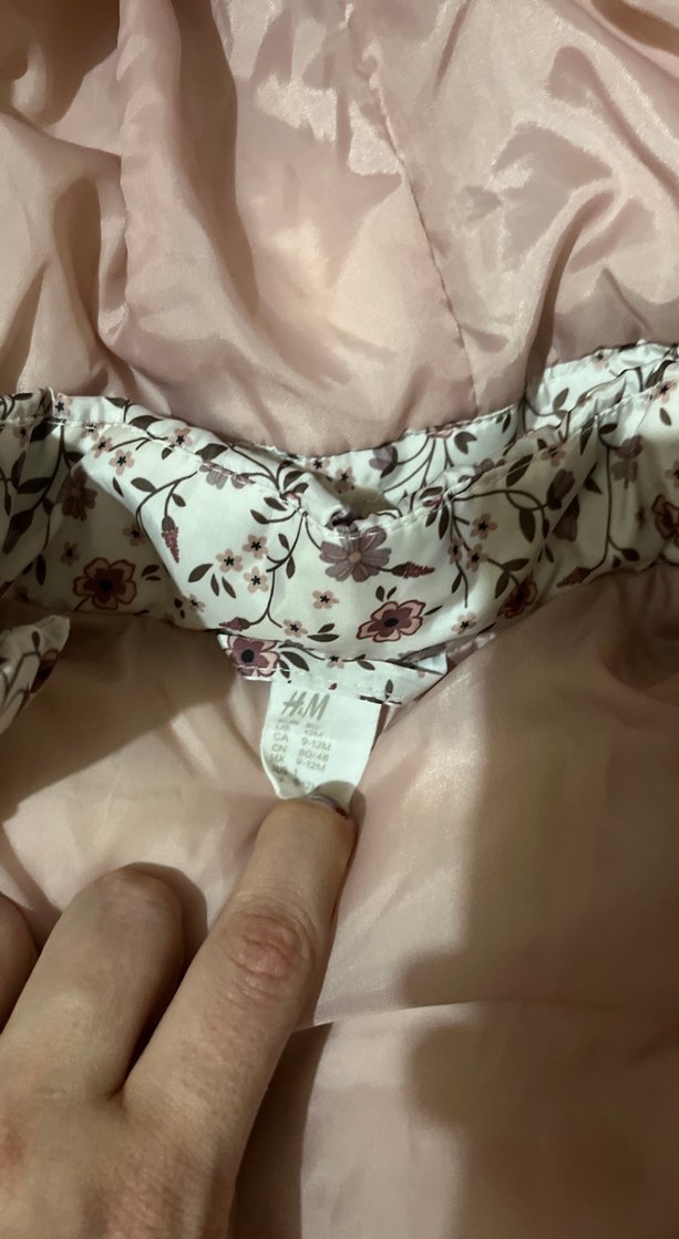 Kız Çocuk Çiçekli Kürklü Mont - Görsel 2