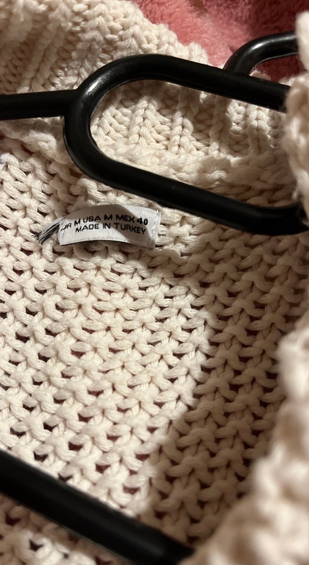 Düğmeli Beyaz Bohem Kadın Hırka - Görsel 4