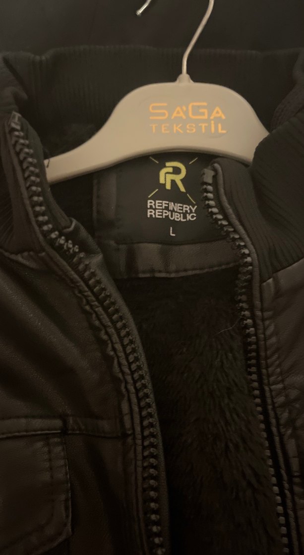 Erkek Siyah Deri Biker Ceket - Görsel 4