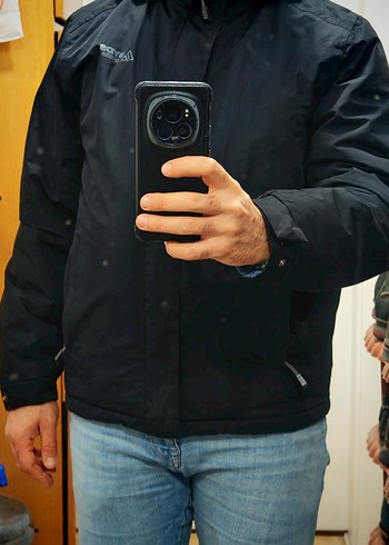 Fermuarlı Siyah Erkek Kapüşonlu Mont - Görsel 10