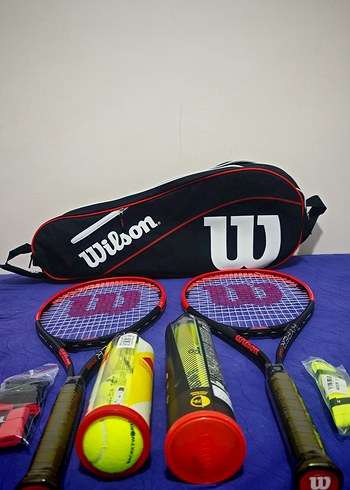 Wilson Renkli Kırmızı Tenis Seti - Görsel 16