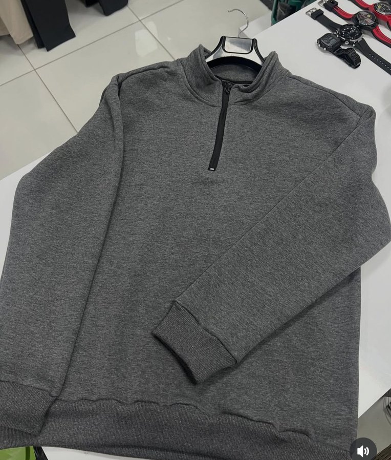 Fermuarlı Yarım Balıkçı Yaka Erkek Sweatshirt - Görsel 3