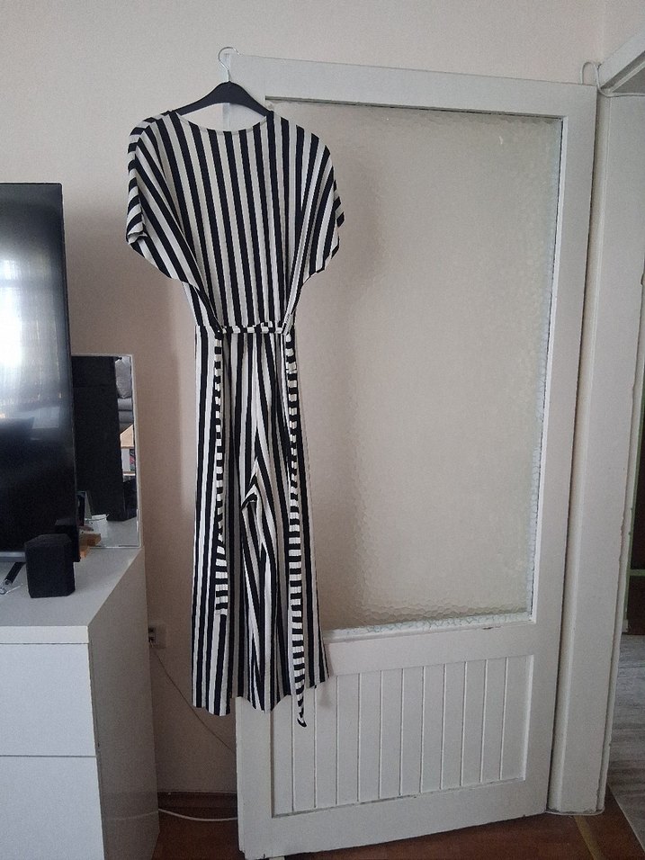 Zebra Desenli Uzun Kadın Tulum - Görsel 3