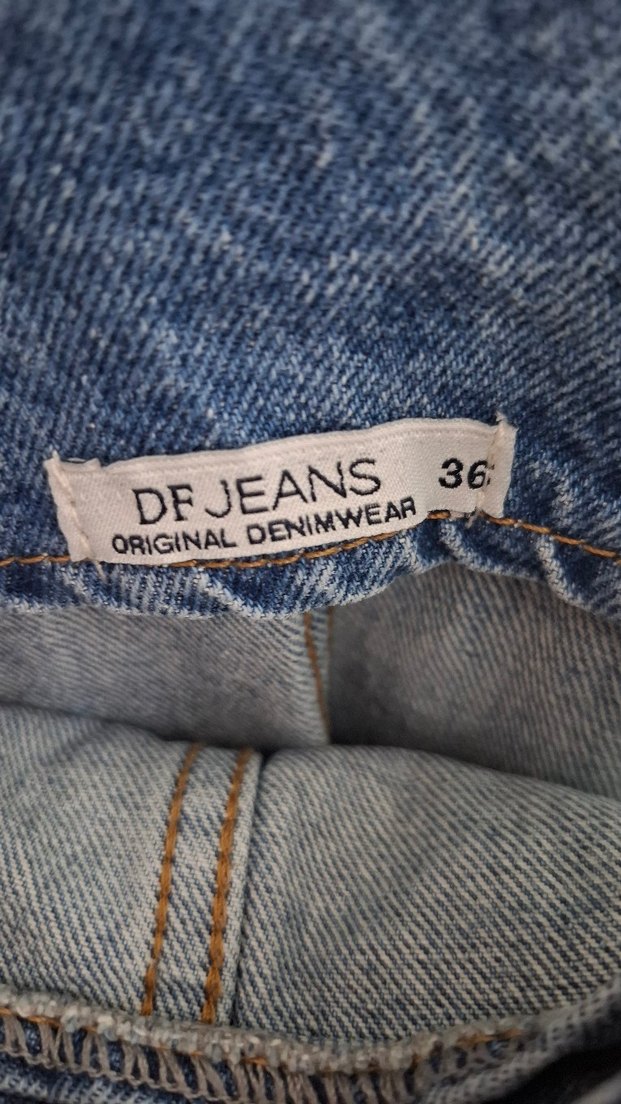 Kadın Mavi Denim Salopet - Görsel 3