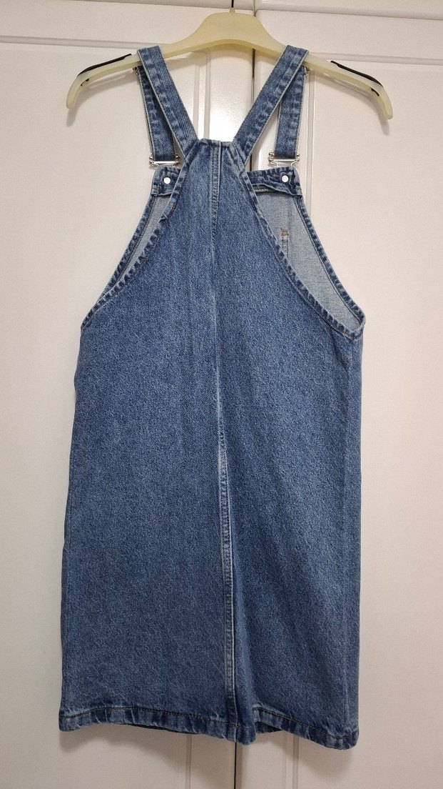 Kadın Mavi Denim Salopet - Görsel 2