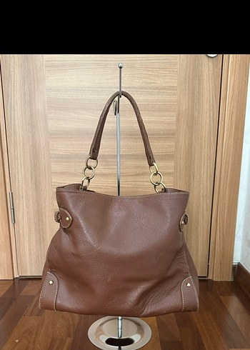 Kahverengi Deri Tokalı Kadın Çanta - Görsel 2