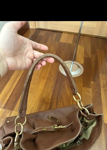 Kahverengi Deri Tokalı Kadın Çanta - Görsel 3